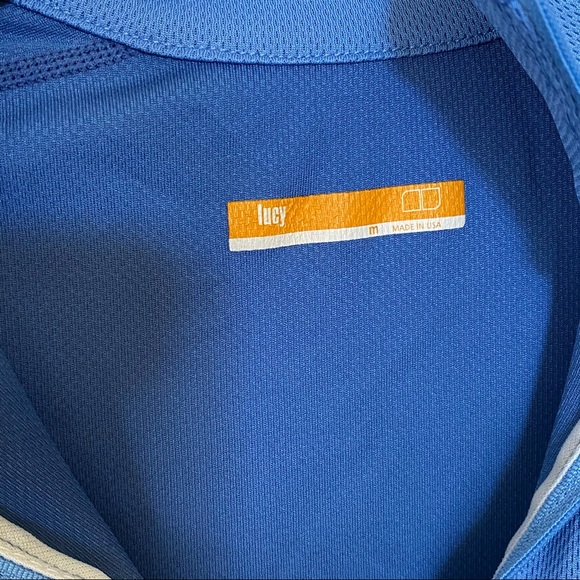 LUCY 1/4 Zip Front Long Sleeve Blue Shirt Size M - Picture 3 of 5